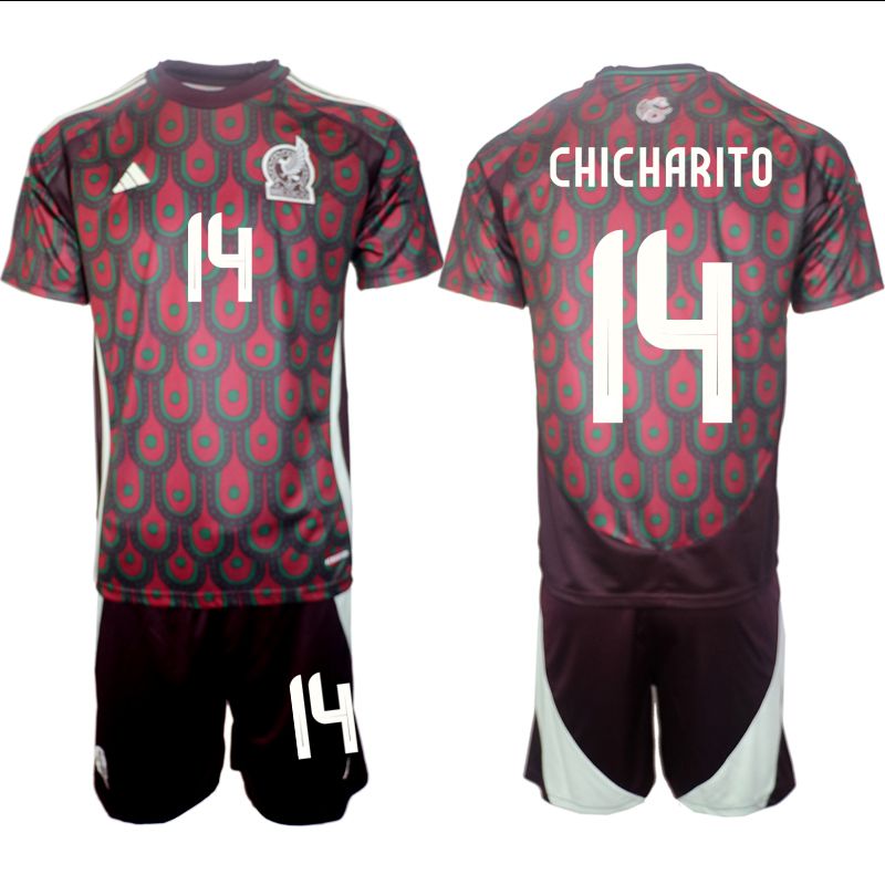 Men 2024-2025 Season Mexico home red 14 Soccer Jersey